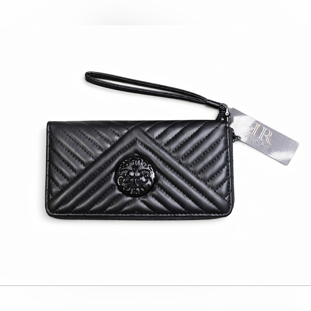 Nwt Rebecca & Rifka Black Quilted Wristlet Wallet